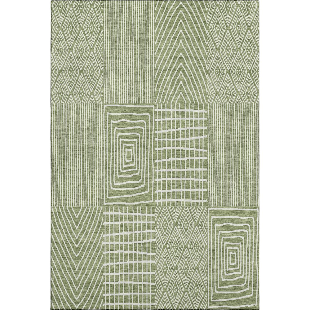 Premium Machine Washable Mayfield AMF990 Green 3' x 5' Rug. Picture 1