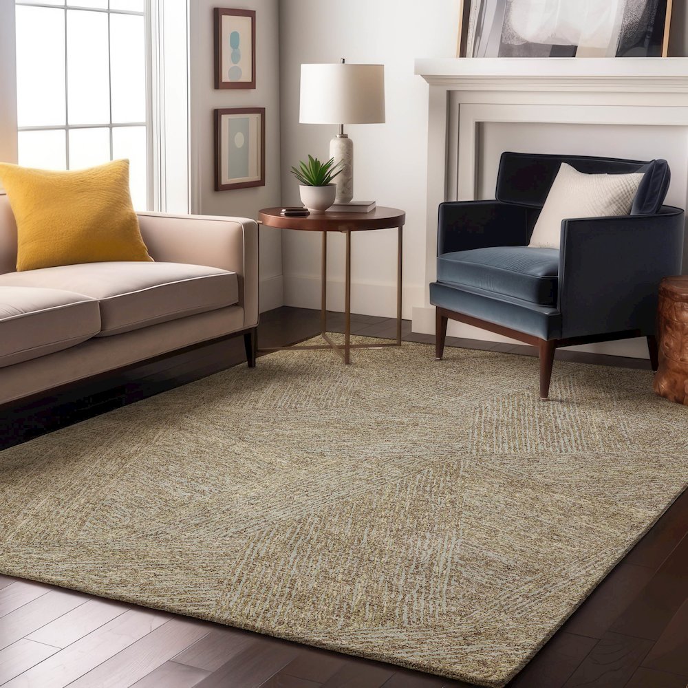 Premium Machine Washable Mayfield AMF991 Putty 3' x 5' Rug. Picture 5