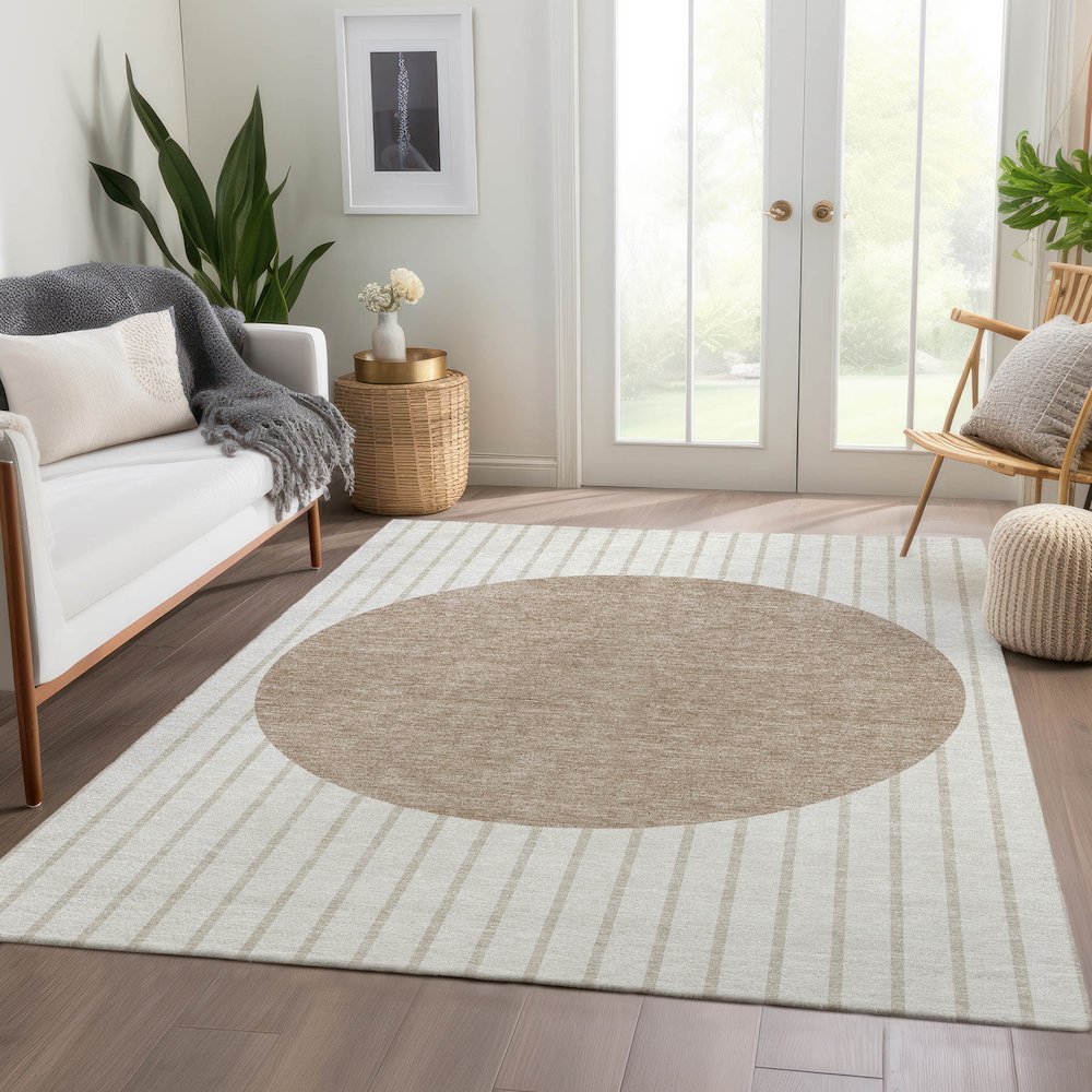 Premium Machine Washable Mayfield AMF994 Ivory 3' x 5' Rug. Picture 6