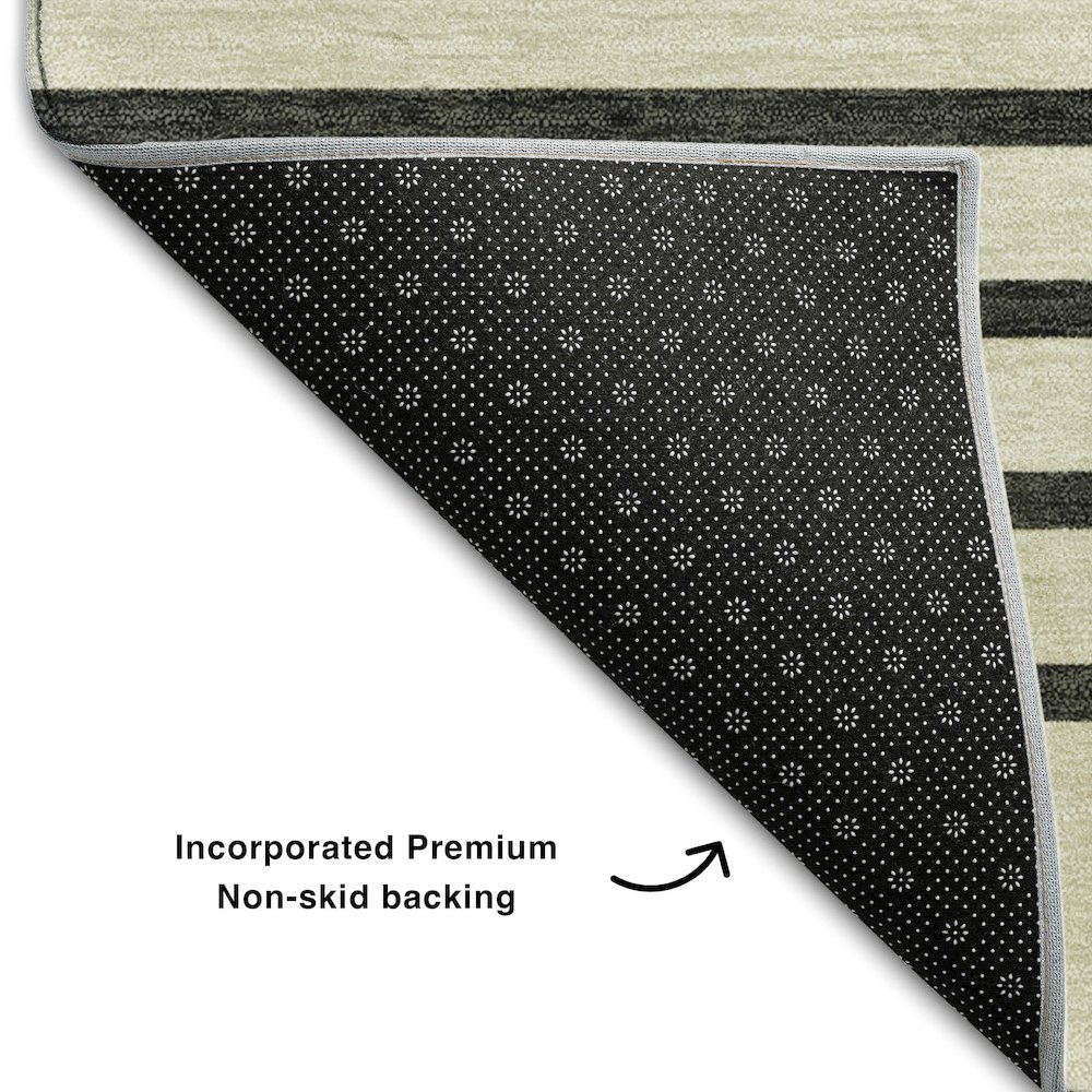 Premium Machine Washable Mayfield AMF995 Gold 2'3" x 7'6" Runner Rug. Picture 2