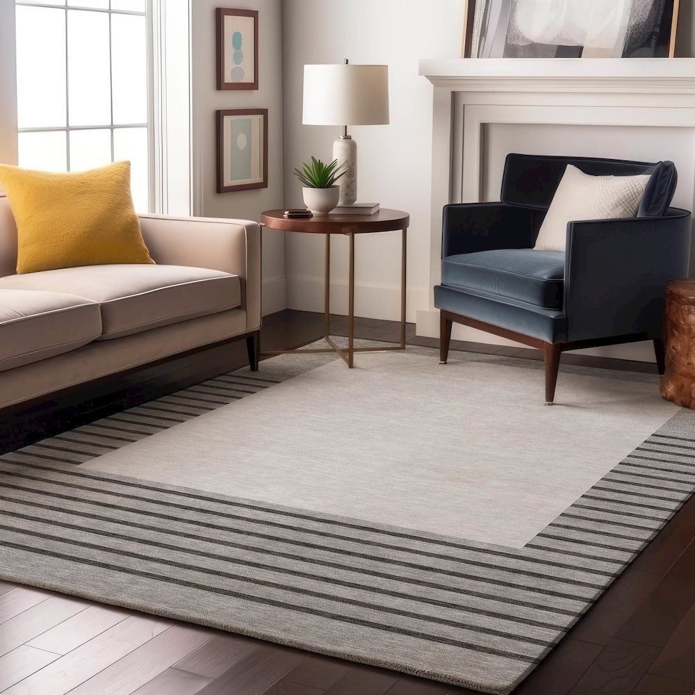 Premium Machine Washable Mayfield AMF995 Gray 3' x 5' Rug. Picture 5