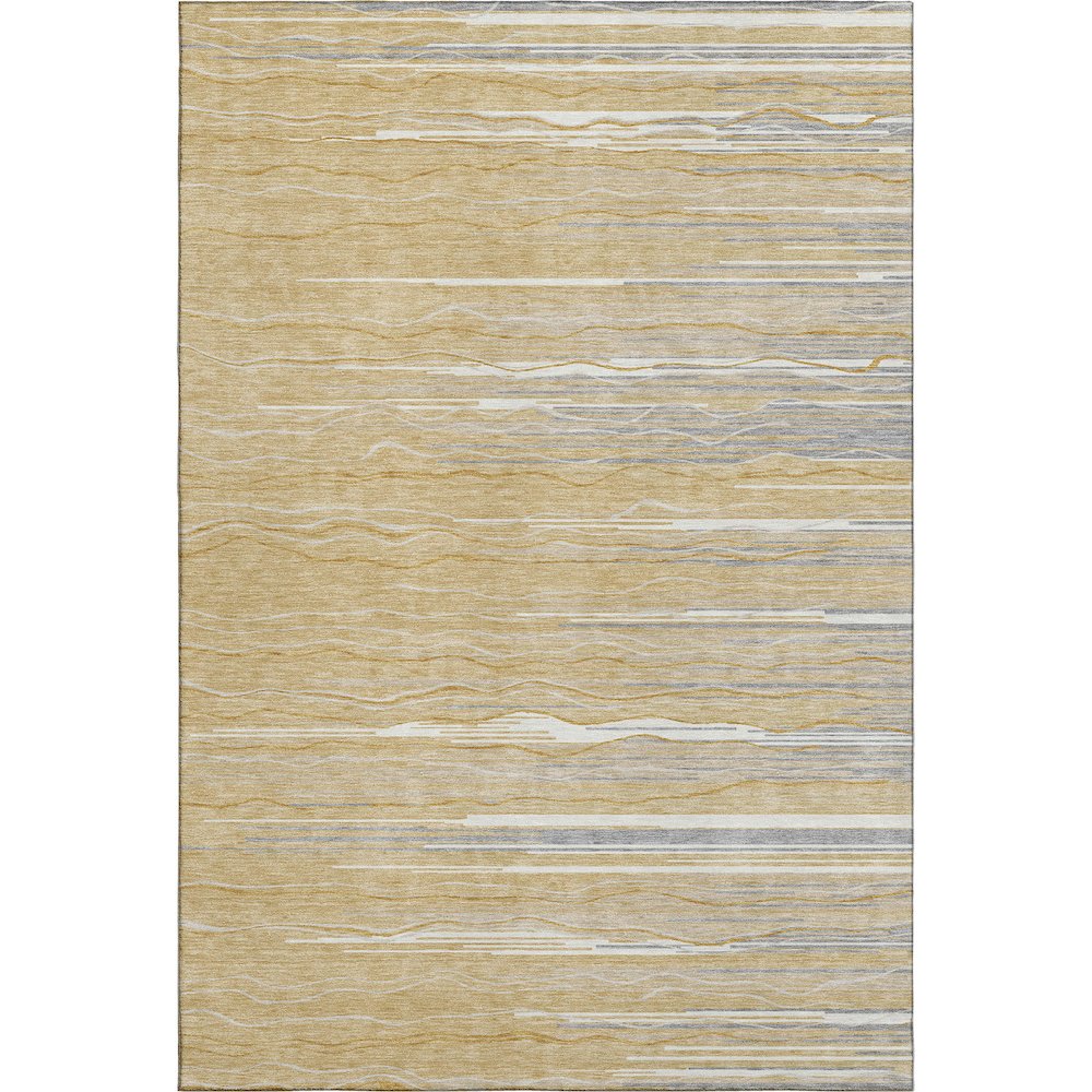 Premium Machine Washable Mayfield AMF996 Gold 3' x 5' Rug. Picture 1