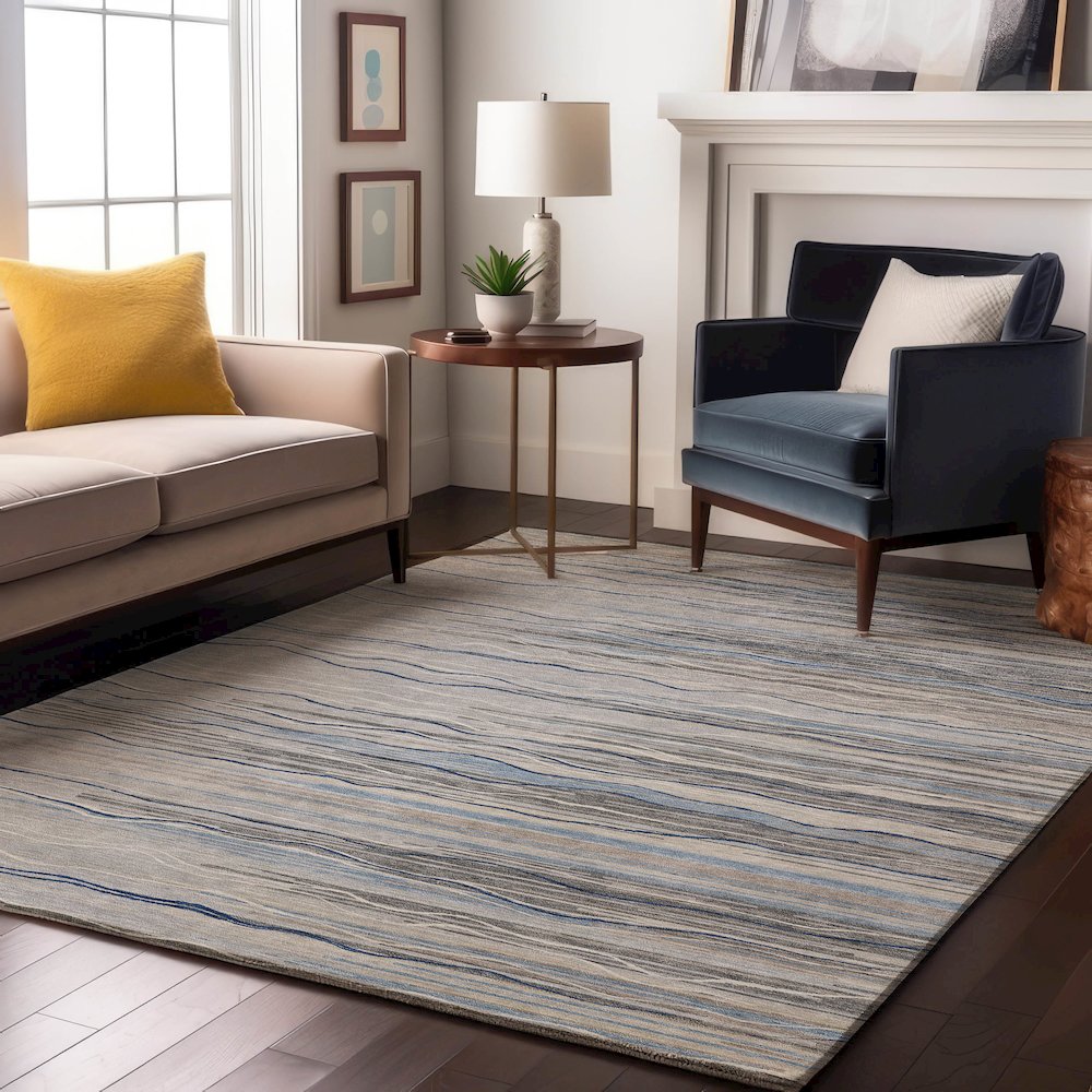 Premium Machine Washable Mayfield AMF996 Gray 3' x 5' Rug. Picture 5