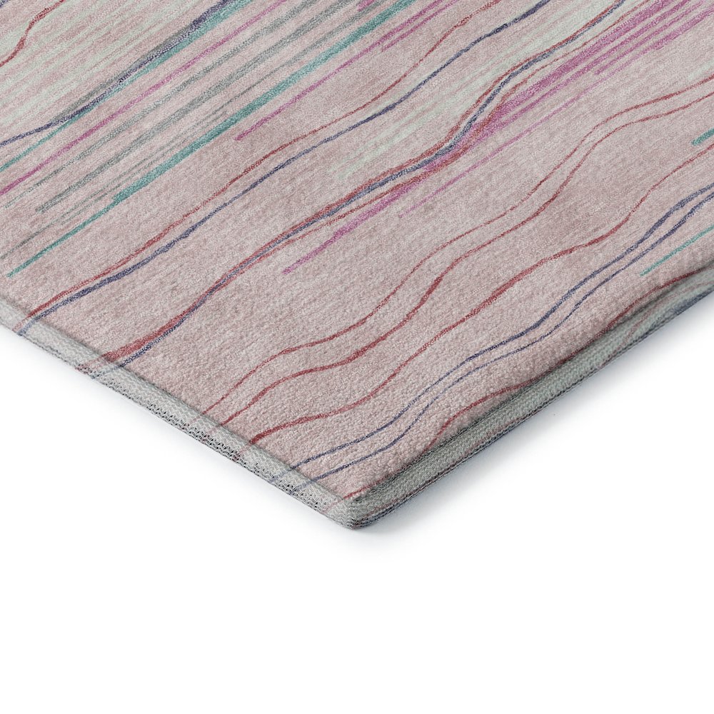 Premium Machine Washable Mayfield AMF996 Pink 2'3" x 7'6" Runner Rug. Picture 3