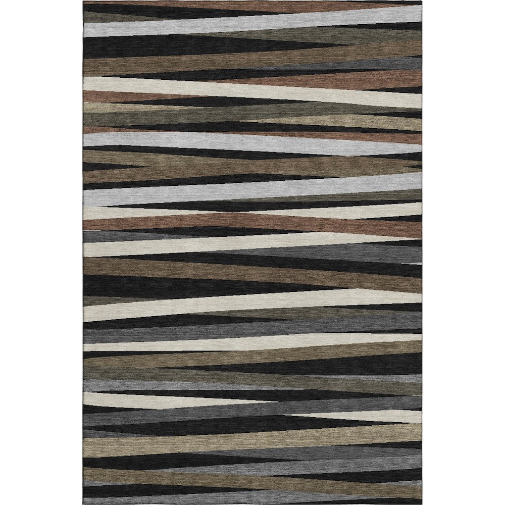 Premium Machine Washable Mayfield AMF997 Black 3' x 5' Rug. Picture 1