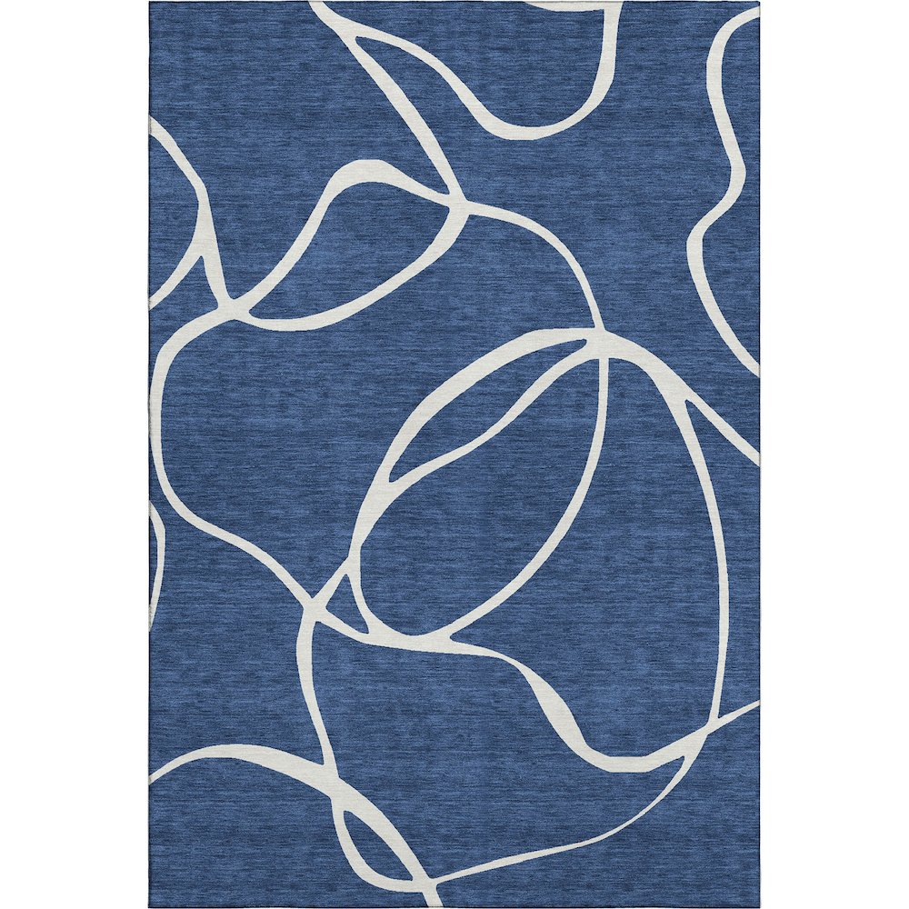 Premium Machine Washable Mayfield AMF999 Navy 3' x 5' Rug. Picture 1