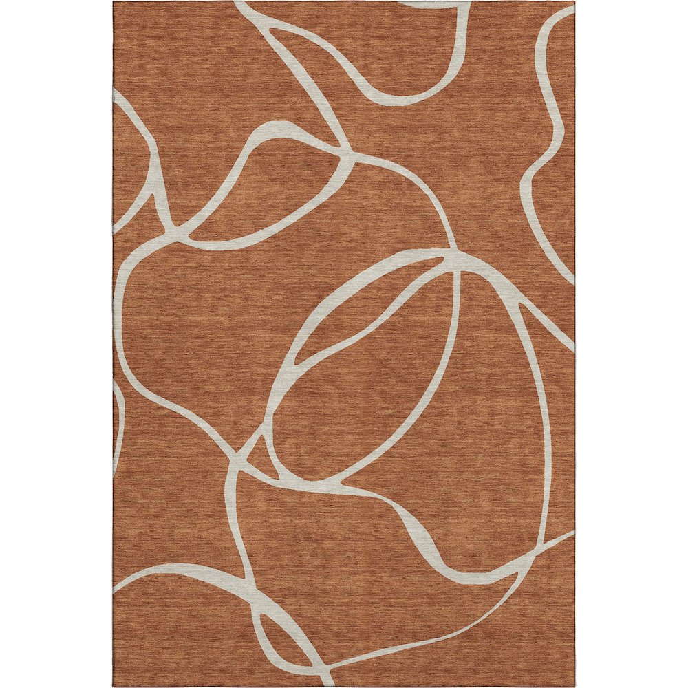 Premium Machine Washable Mayfield AMF999 Paprika 3' x 5' Rug. Picture 1