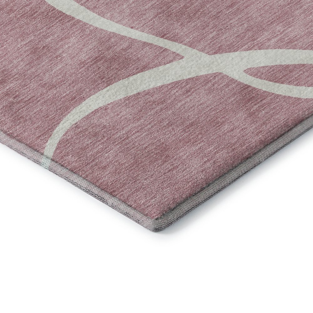 Premium Machine Washable Mayfield AMF999 Pink 2'3" x 7'6" Runner Rug. Picture 3