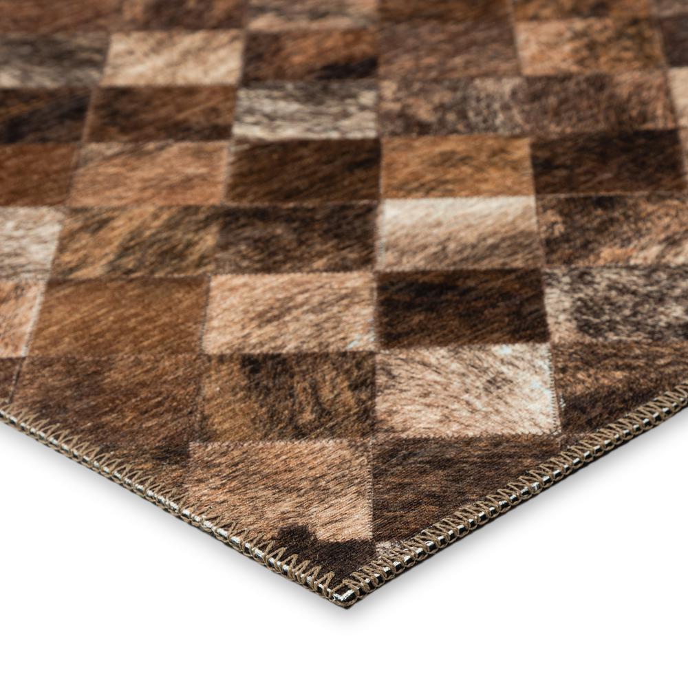 Laredo Brown Animal Patchwork 2'3" x 7'6" Runner Rug Brown ALR32. Picture 3