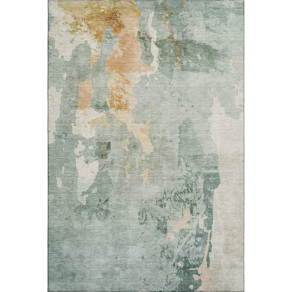 Luxury Washable Indoor/Outdoor Bresca Seafoam 3' x 5' Rug. Picture 1