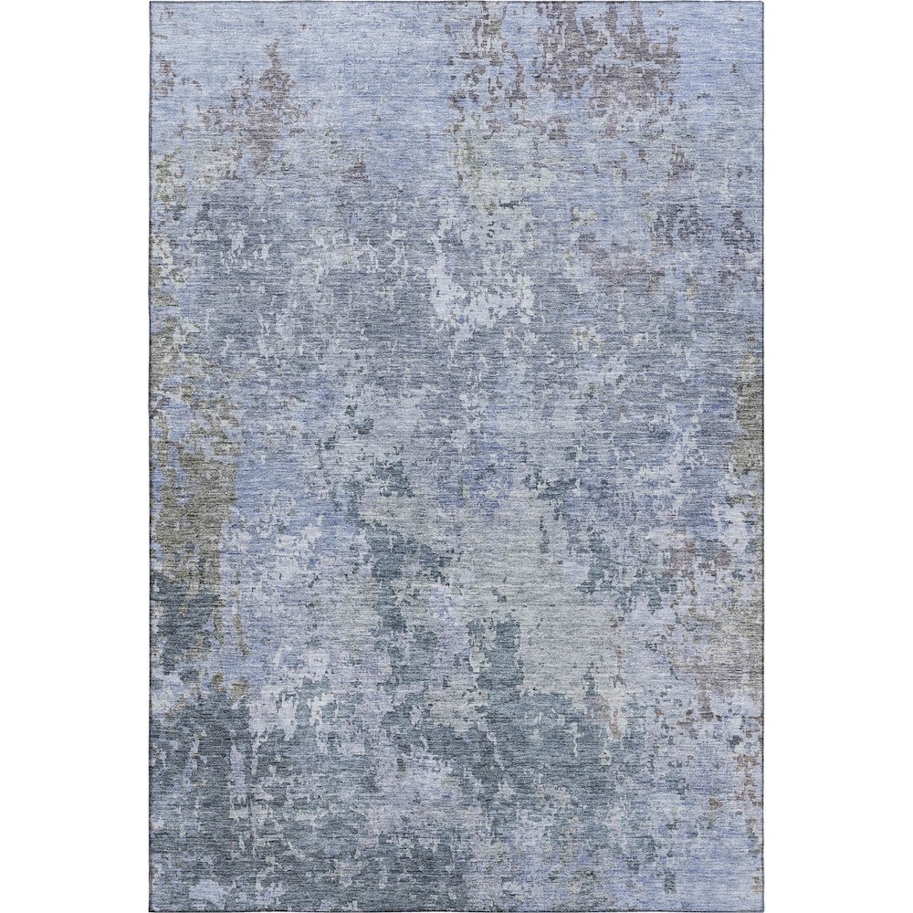 Luxury Washable Indoor/Outdoor Bresca Blue 3' x 5' Rug. Picture 1