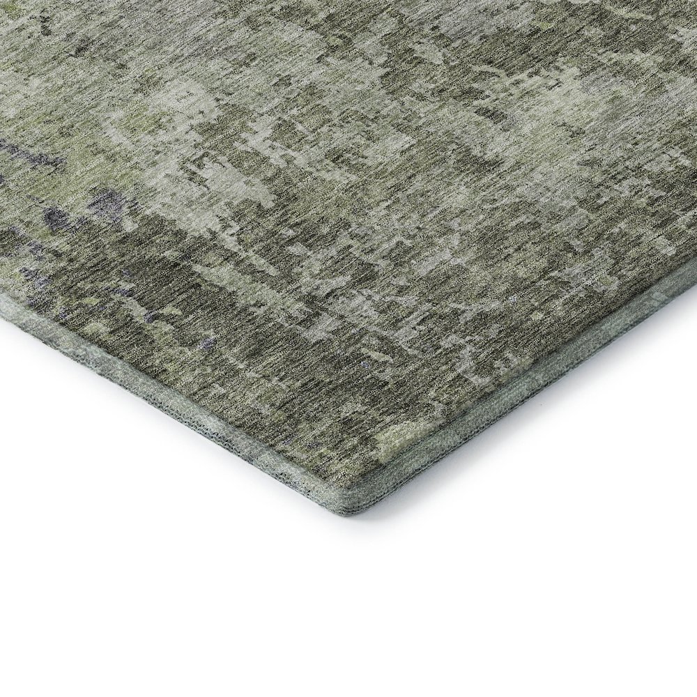 Luxury Washable Indoor/Outdoor Bresca Green 2'3" x 7'6" Runner Rug. Picture 2