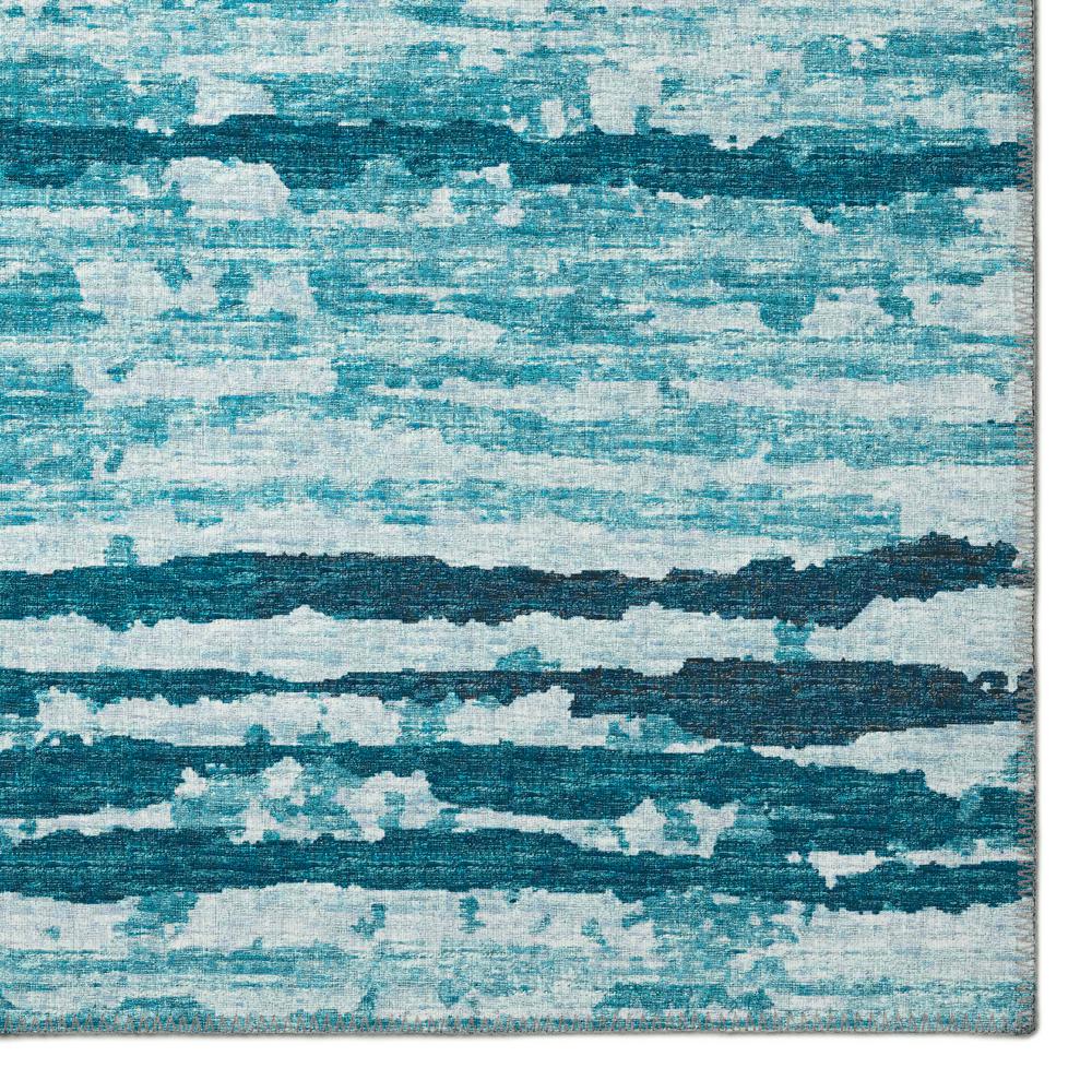 Bravado Blue Contemporary Stripe 2'3" x 7'6" Runner Rug Blue ABV34. Picture 2