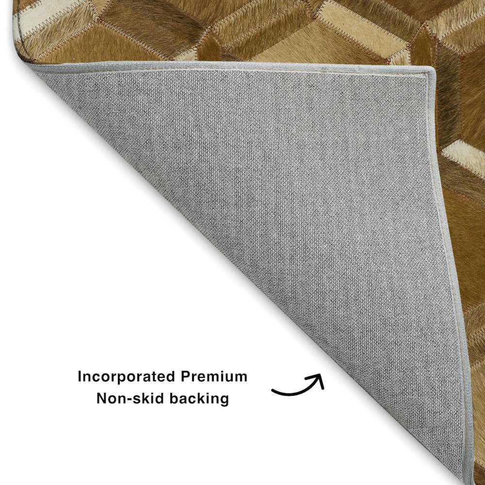 Luxury Washable Indoor/Outdoor Bozeman Brown 2'3" x 7'6" Runner Rug. Picture 4