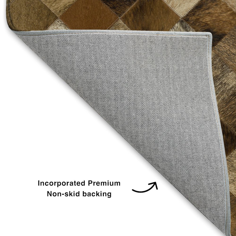 Luxury Washable Indoor/Outdoor Bozeman Brown 2'3" x 7'6" Runner Rug. Picture 4
