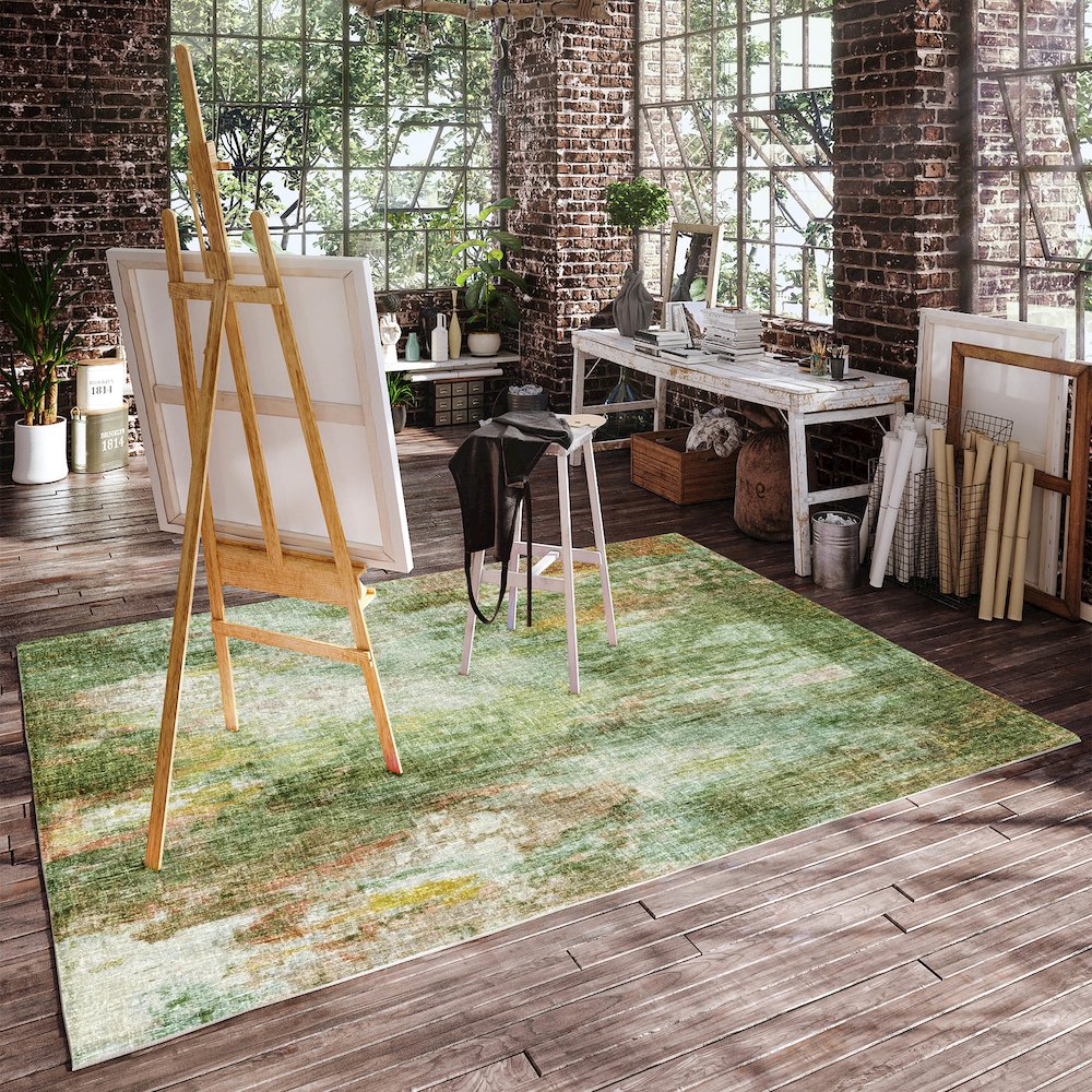 Luxury Washable Boca Sage 3' x 5' Rug. Picture 5