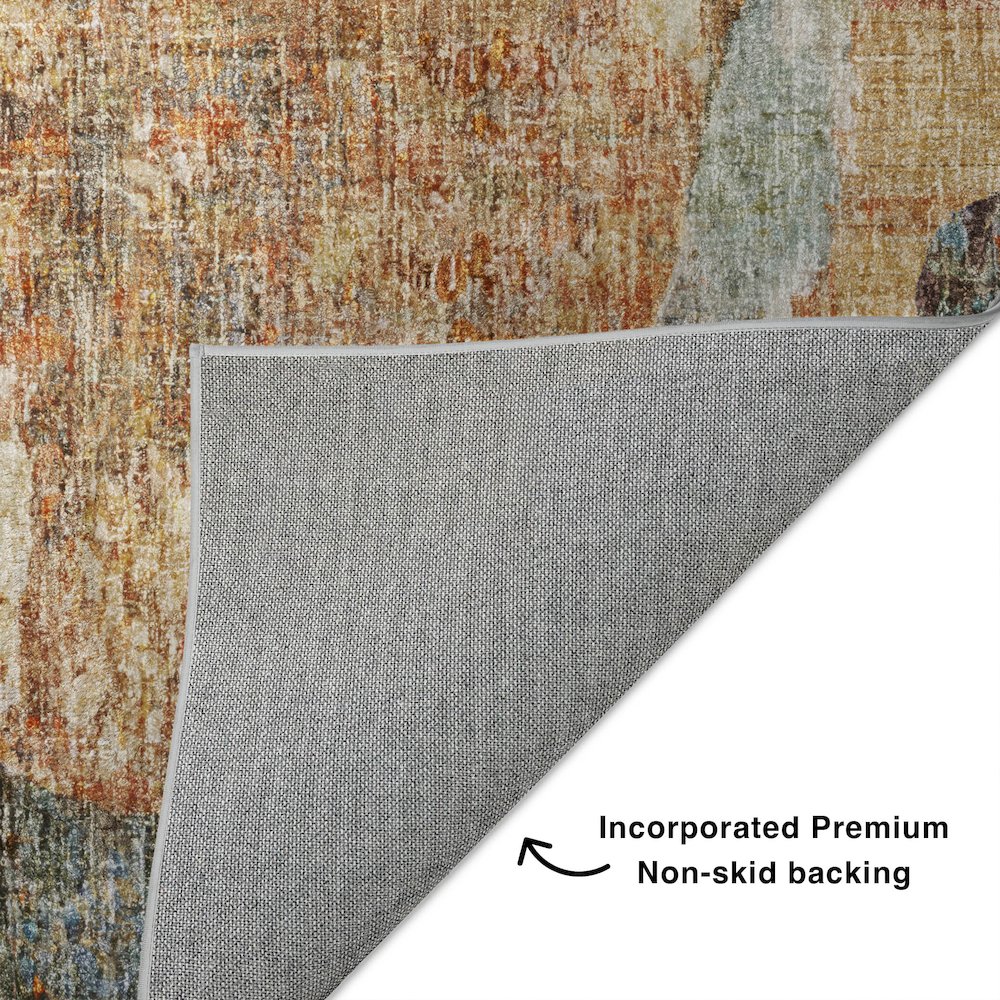 Luxury Washable Boca Teal 2'3" x 7'6" Runner Rug. Picture 4