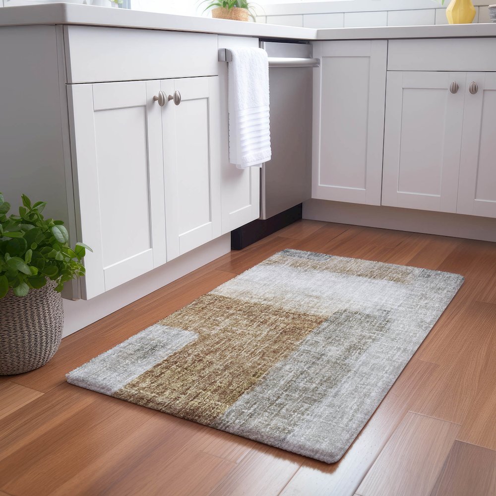 Luxury Washable Boca Brown 10' x 14' Rug. Picture 5