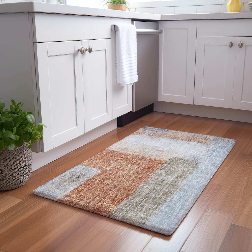 Luxury Washable Boca Salmon 10' x 14' Rug. Picture 5