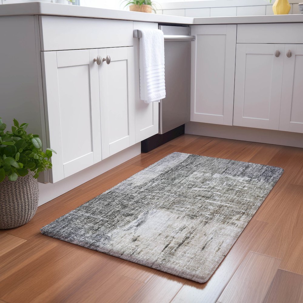 Luxury Washable Boca Gray 10' x 14' Rug. Picture 5
