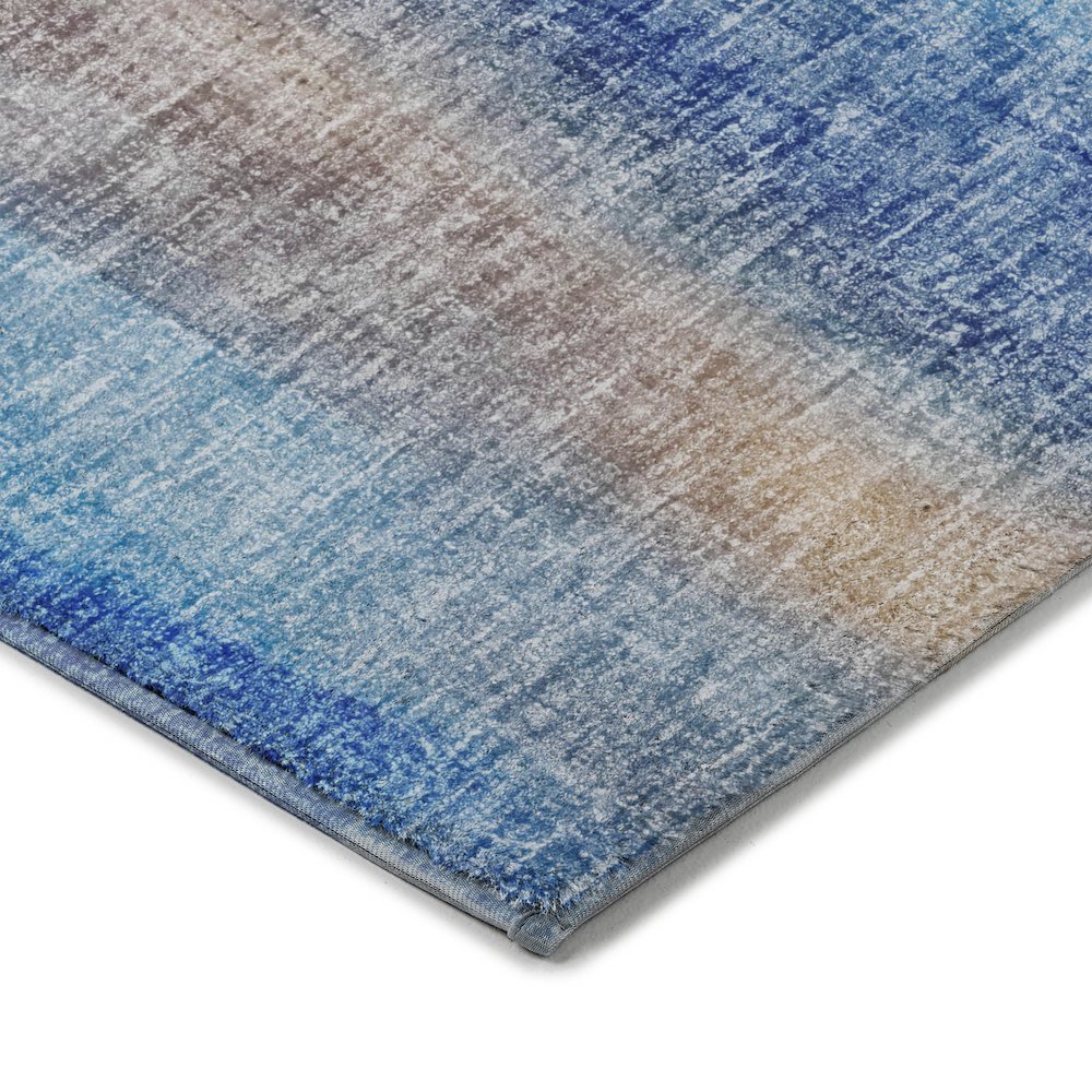 Luxury Washable Boca Blue 2'3" x 7'6" Runner Rug. Picture 2