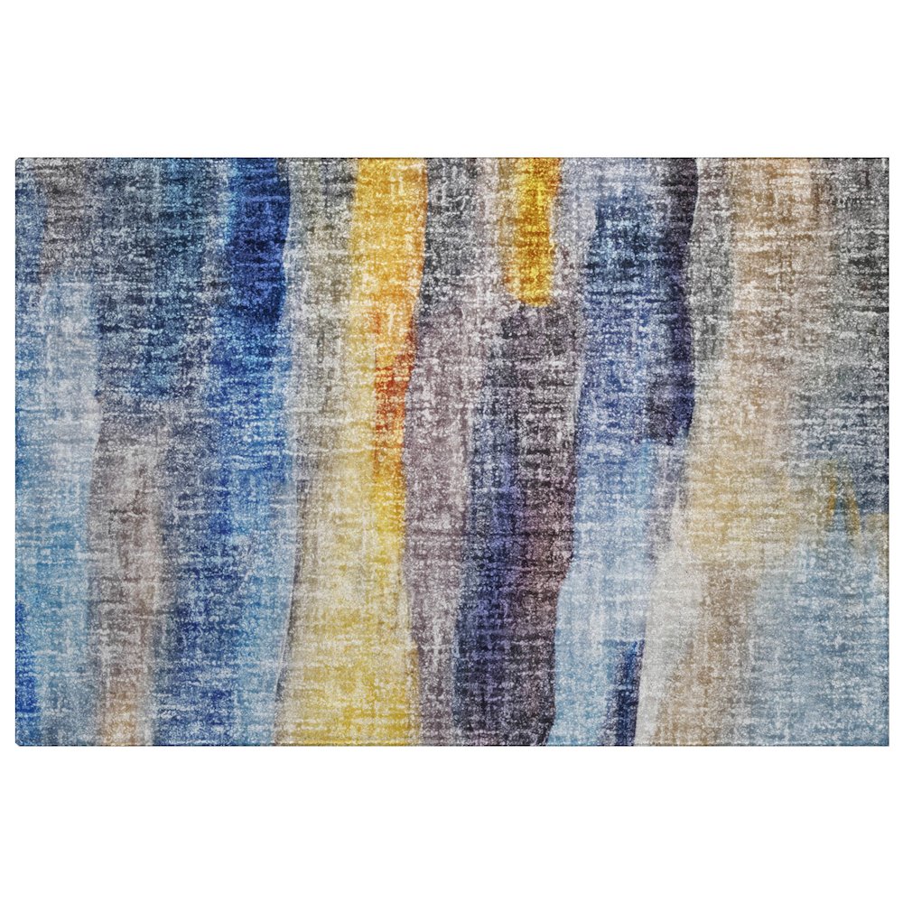 Luxury Washable Boca Blue 10' x 14' Rug. Picture 1