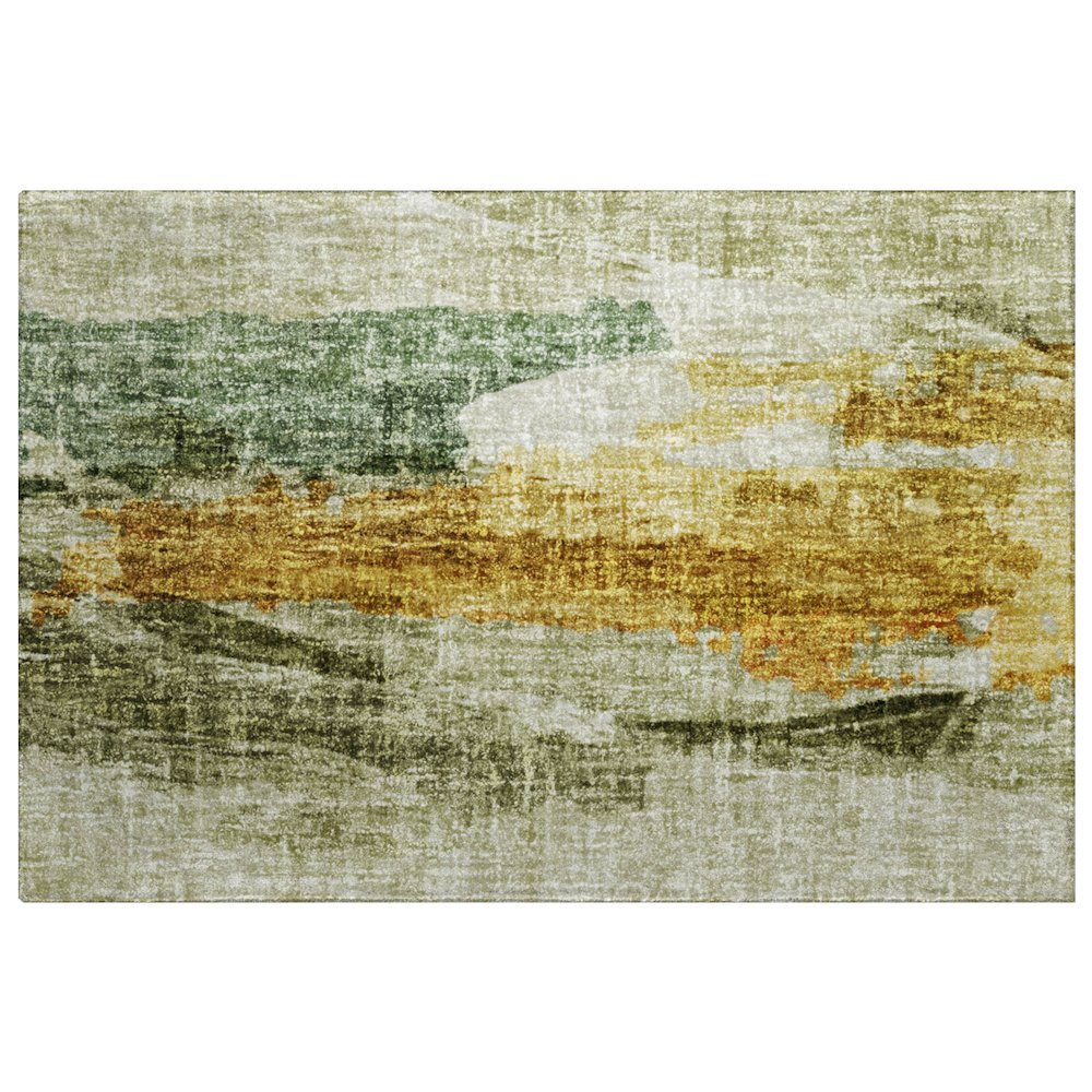 Luxury Washable Boca Aloe 10' x 14' Rug. Picture 1