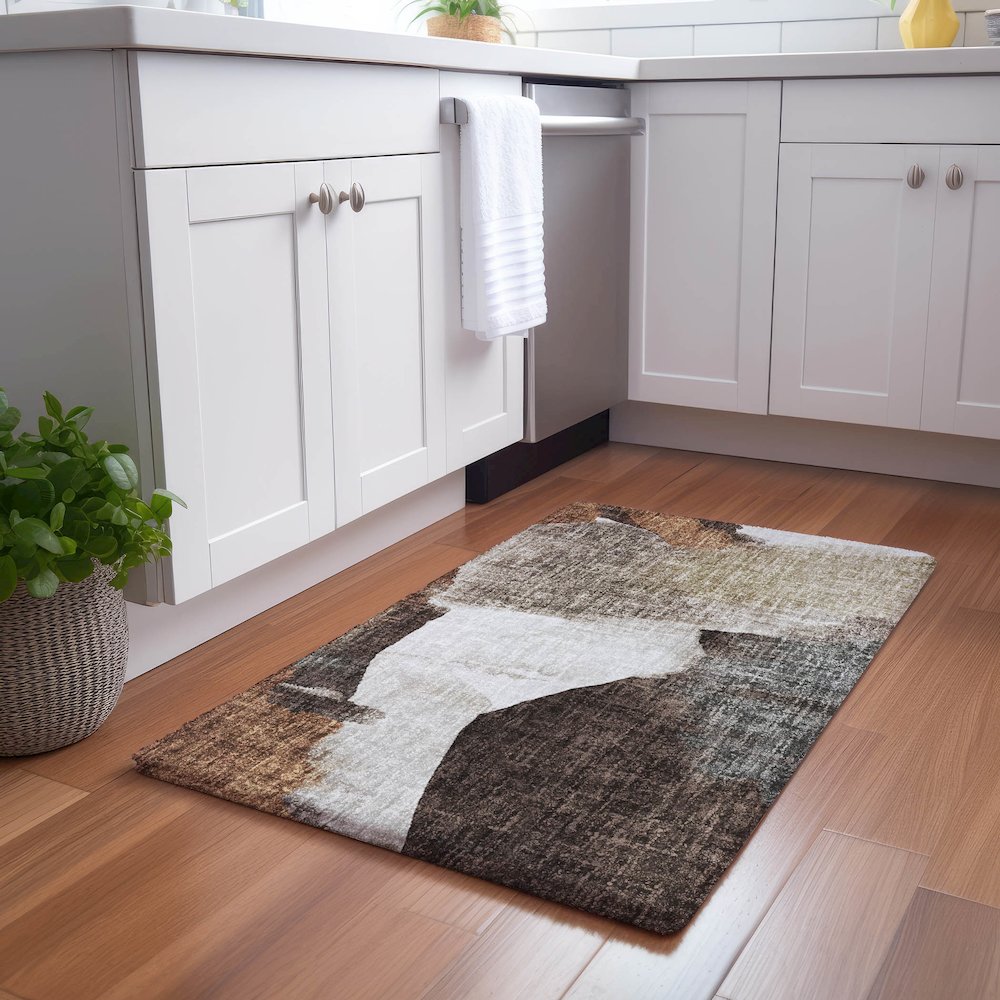 Luxury Washable Boca Taupe 10' x 14' Rug. Picture 5