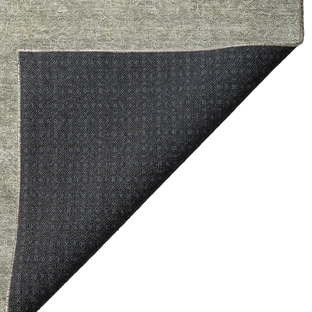 Luxury Washable Indoor/Outdoor Burano Sage 2'3" x 7'6" Runner Rug. Picture 4