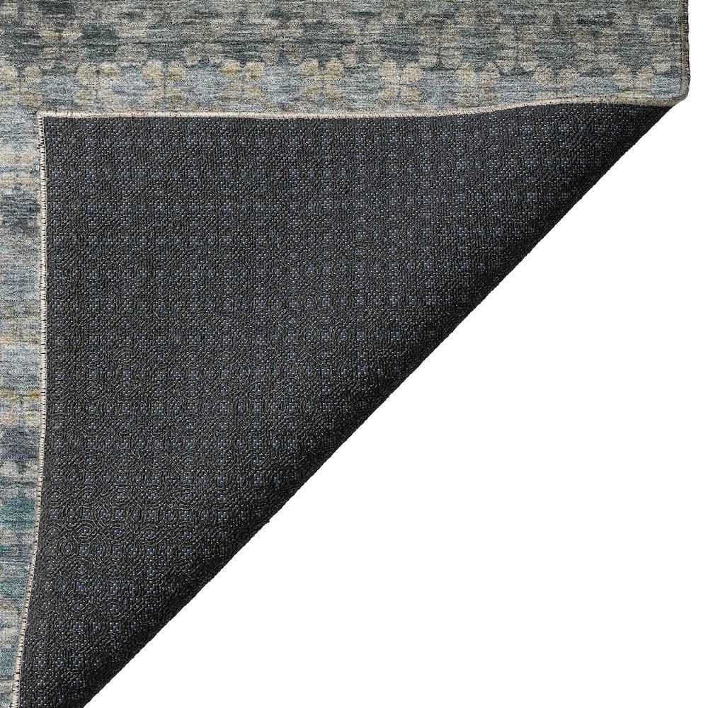 Luxury Washable Indoor/Outdoor Burano Blue 2'3" x 7'6" Runner Rug. Picture 4