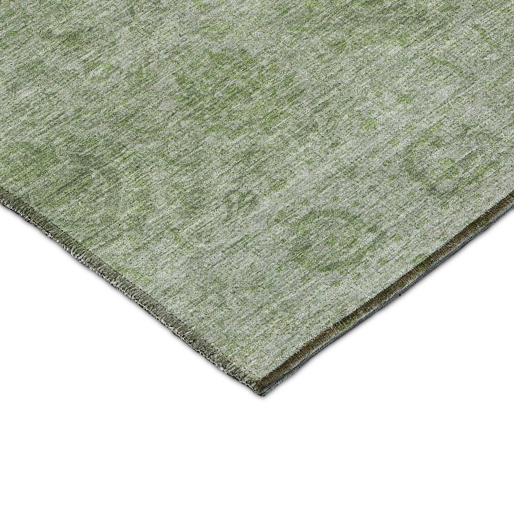 Luxury Washable Indoor/Outdoor Burano Olive 2'3" x 7'6" Runner Rug. Picture 2
