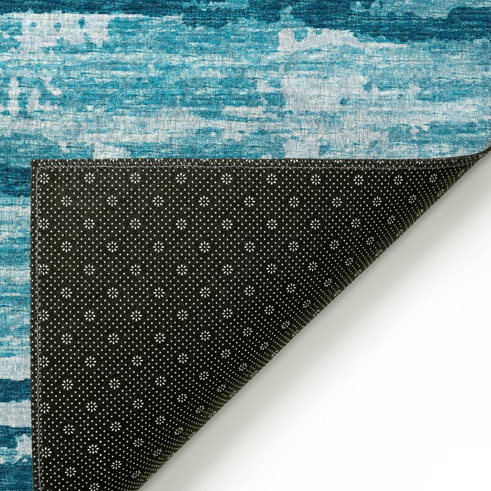 Bravado Blue Contemporary Stripe 2'3" x 7'6" Runner Rug Blue ABV34. Picture 4