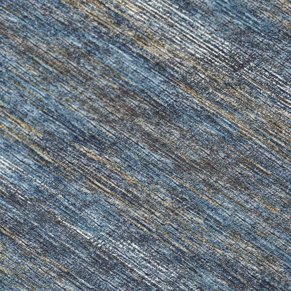 Marston Blue Transitional Striped 2'3" x 7'6" Runner Rug Blue AMA31. Picture 5