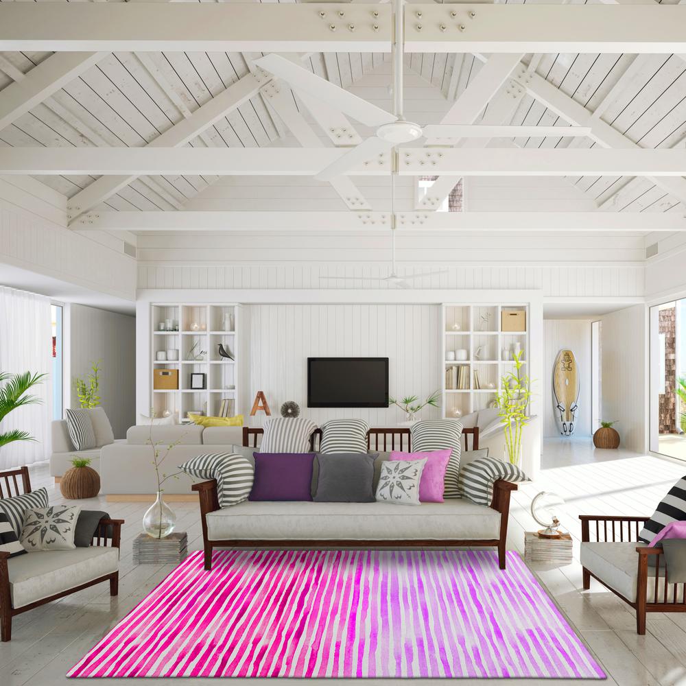 Indoor/Outdoor Surfside ASR38 Pink Washable 3' x 5' Rug. Picture 2