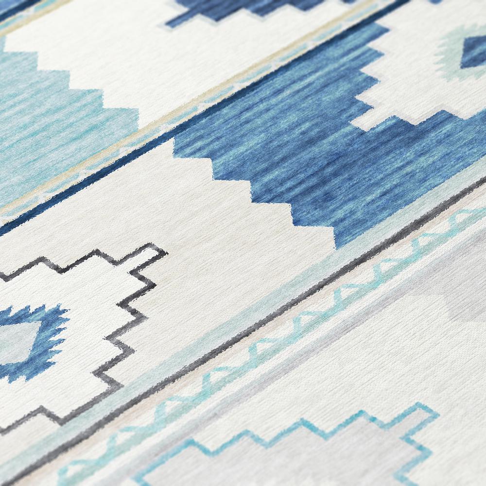 Indoor/Outdoor Sonora ASO31 Blue Washable 1'8" x 2'6" Rug. Picture 7