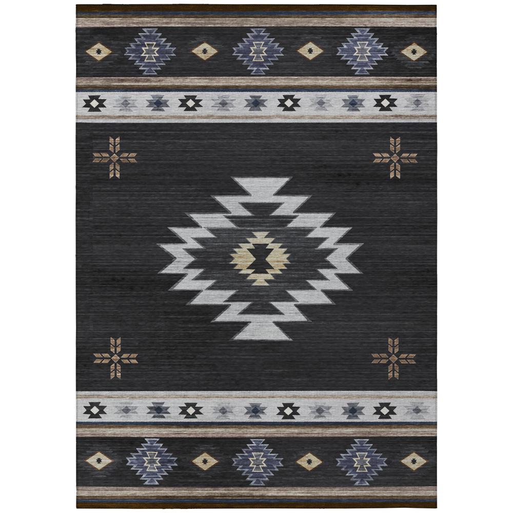 Indoor/Outdoor Sonora ASO34 Midnight Washable 3' x 5' Rug. Picture 1