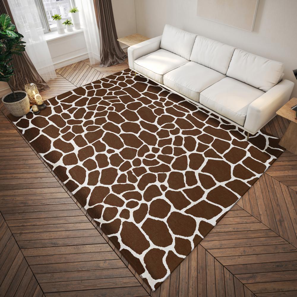 Safari Coffee Animal Animal Print 9' x 12' Area Rug Coffee ASF34. Picture 1