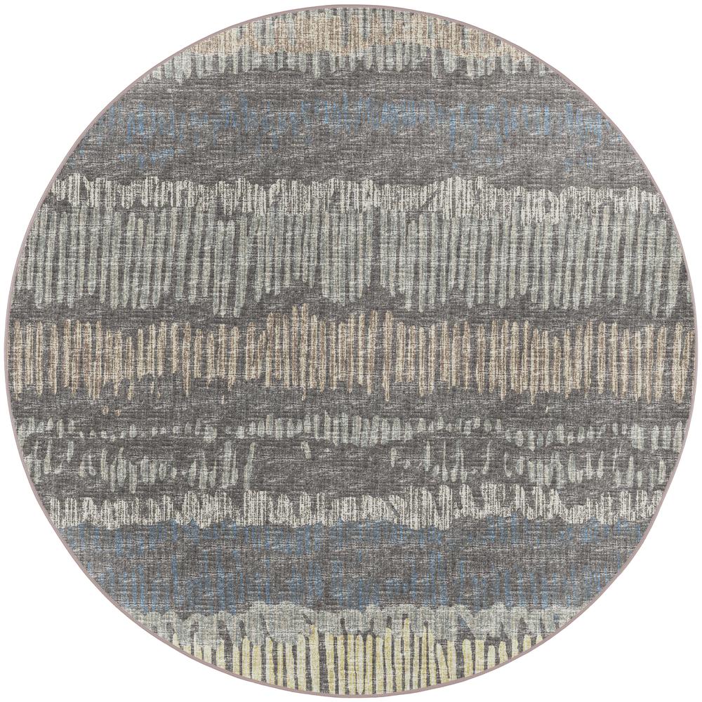 Winslow WL4 Charcoal 4' x 4' Round Rug. Picture 1