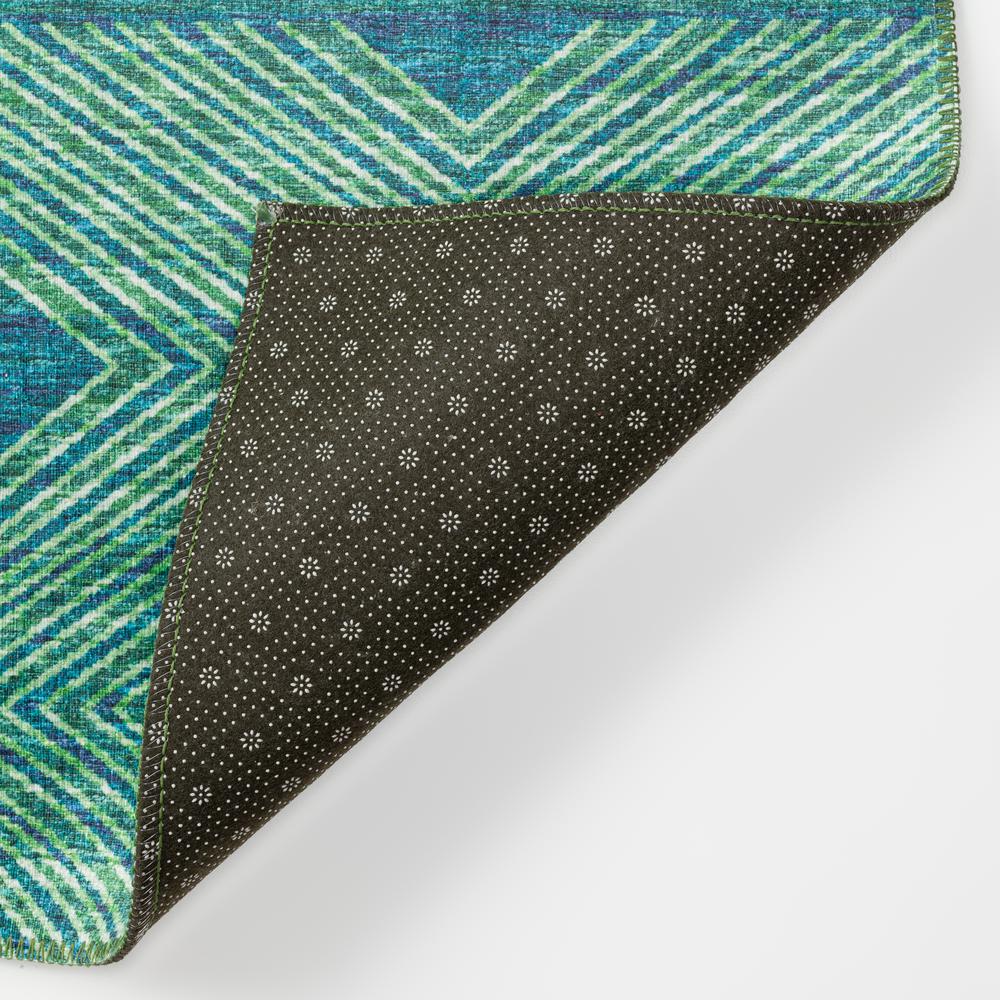 Yuma Green Transitional Southwest 2'3" x 7'6" Runner Rug Green AYU31. Picture 4