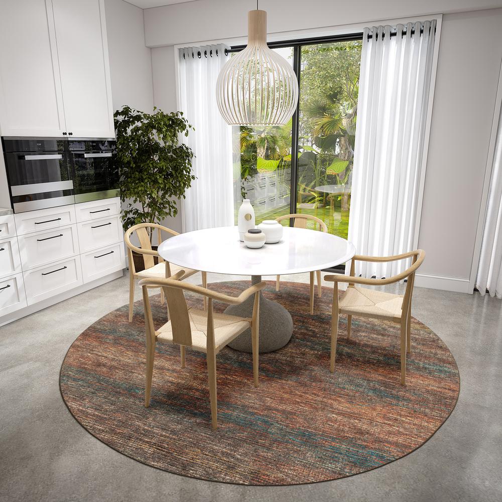 Ciara CR1 Paprika 4' x 4' Round Rug. Picture 2