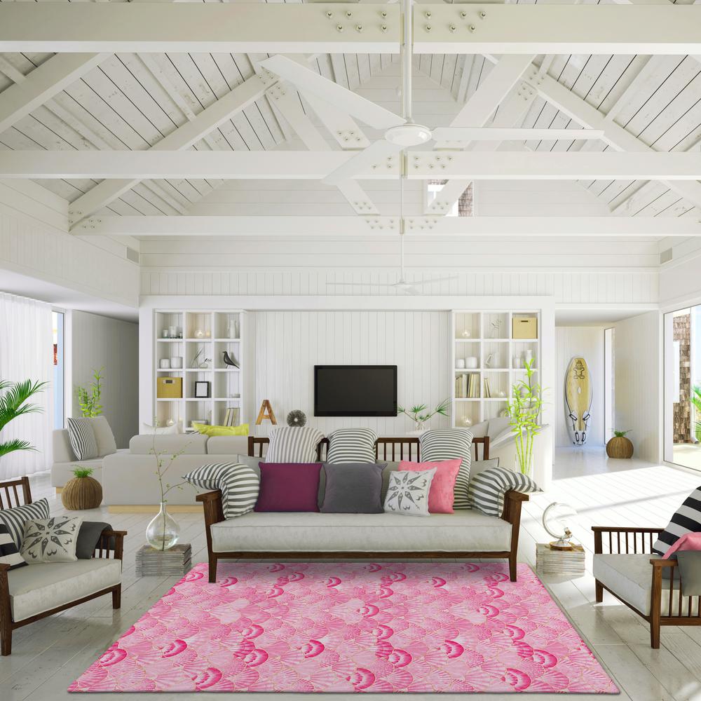 Indoor/Outdoor Surfside ASR32 Pink Washable 3' x 5' Rug. Picture 2