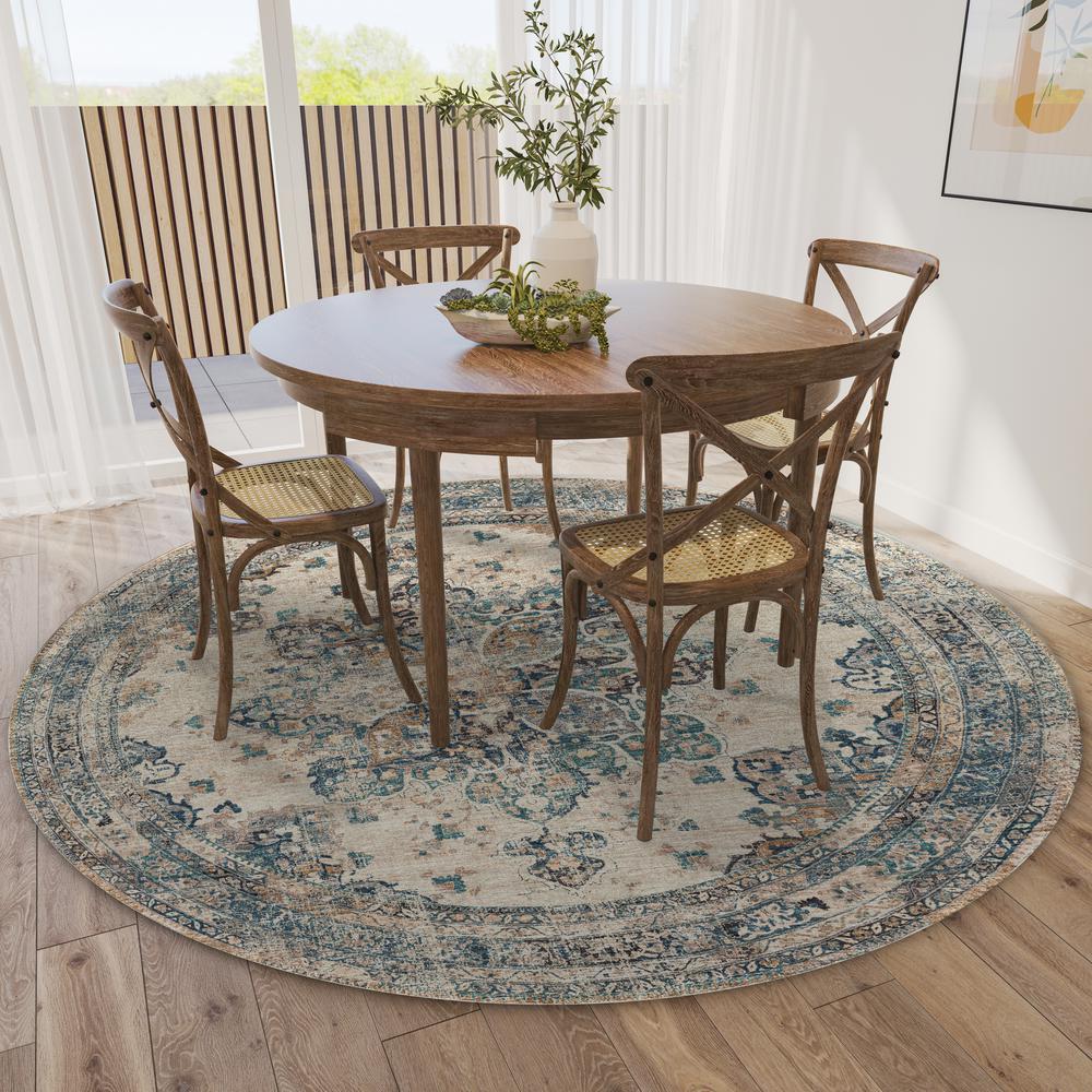 Jericho JC6 Linen 4' x 4' Round Rug. Picture 2
