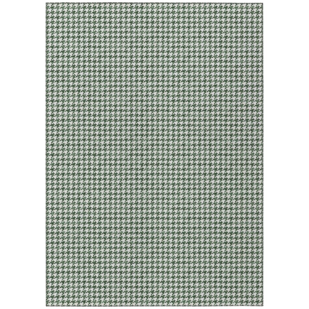 Indoor/Outdoor Hinton HN1 Green Washable 3' x 5' Rug. Picture 1