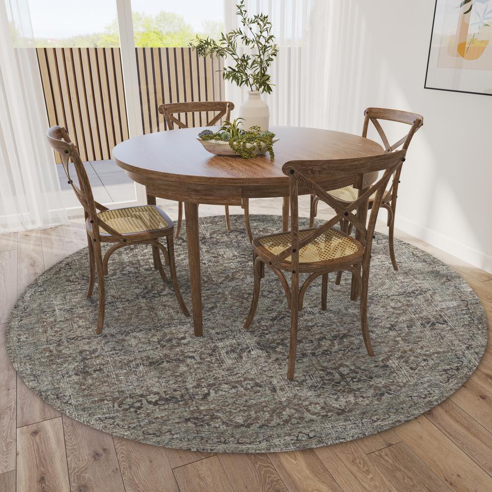Jericho JC10 Mushroom 4' x 4' Round Rug. Picture 2