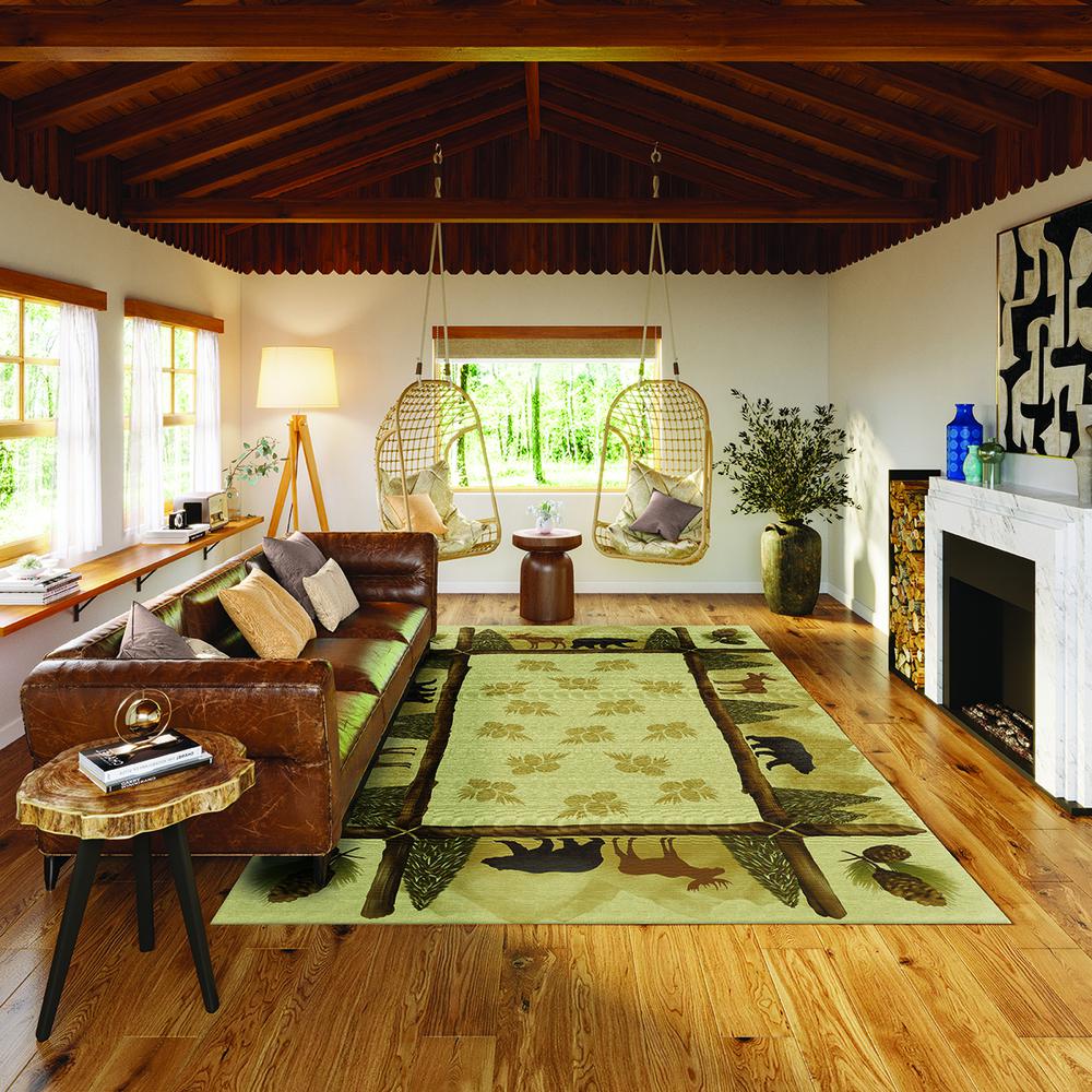 Indoor/Outdoor Excursion EX2 Beige Washable 3' x 5' Rug. Picture 2