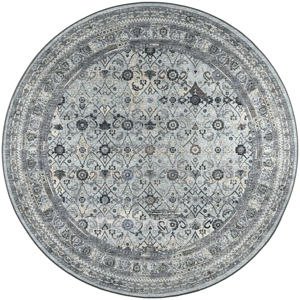 Jericho JC7 Pewter 4' x 4' Round Rug. Picture 1