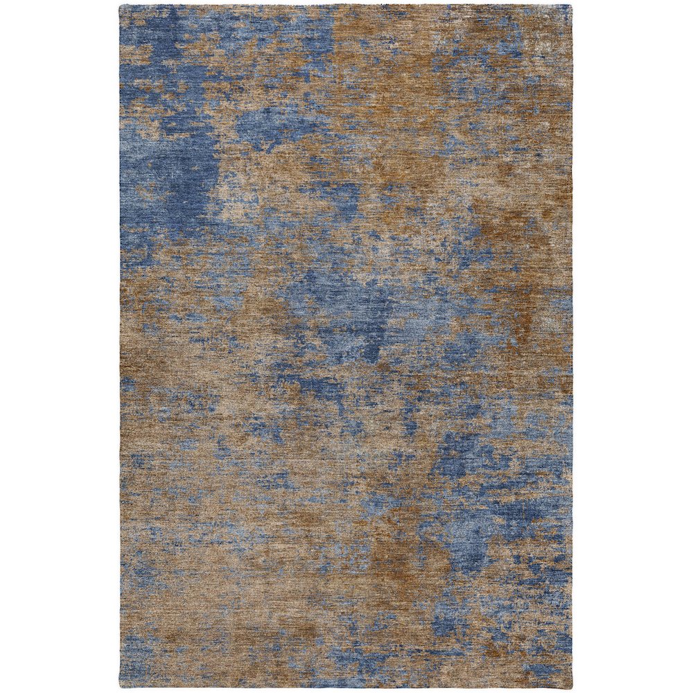 Luxury Washable Indoor/Outdoor Kochi Navy 3' x 5' Rug. Picture 1