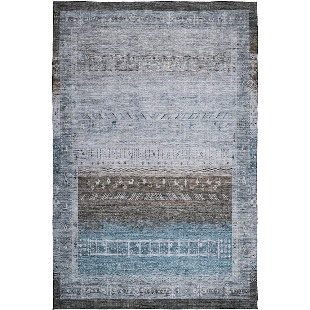 Indoor/Outdoor Karaj Blue 3' x 5' Rug. Picture 1