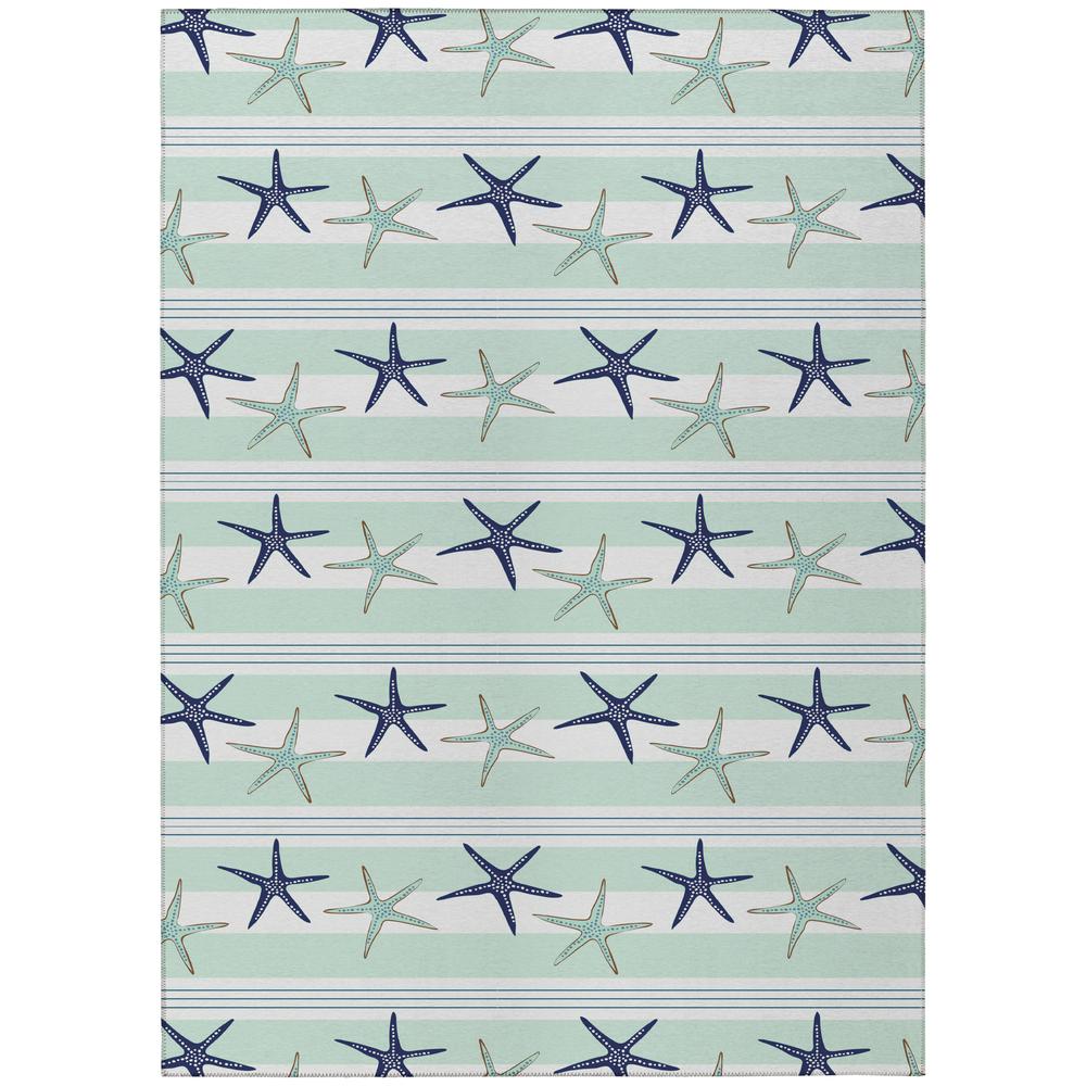 Indoor/Outdoor Surfside ASR42 Seaglass Washable 3' x 5' Rug. Picture 1