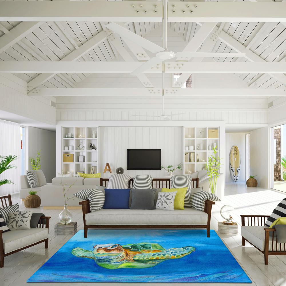 Indoor/Outdoor Harpswell AHP33 Blue Washable 3' x 5' Rug. Picture 2